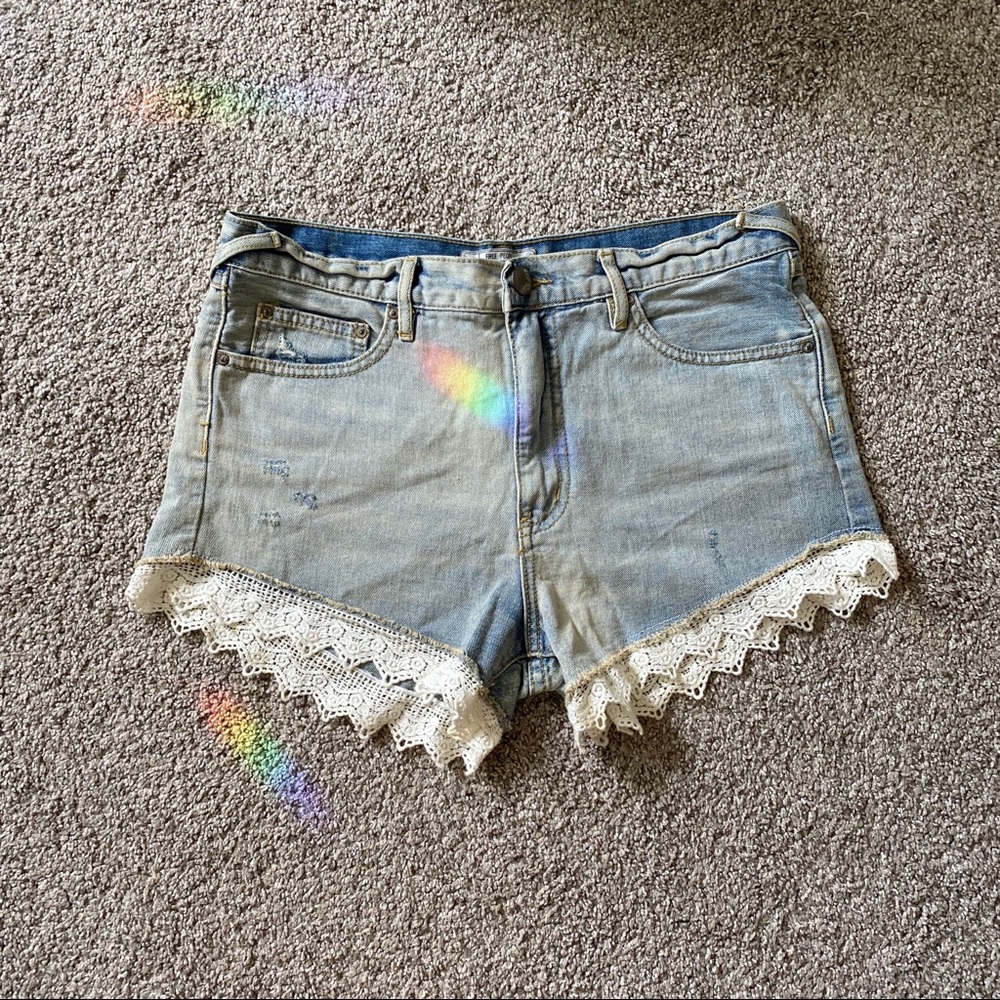 Free People lace trim shorts
